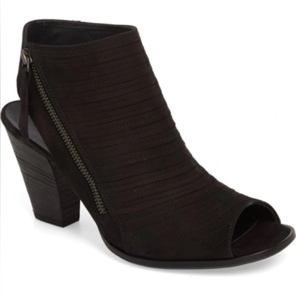 Elegant Black Women's Peep-Toe Ankle Boots